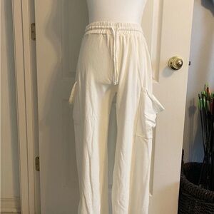 Michelle by Comune French Terry Step Hem Pants White Medium
